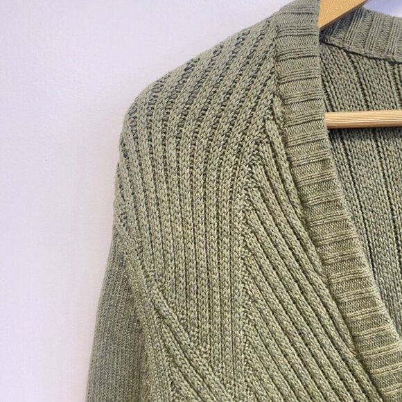 Cabi Olive Green Aerial Chunky Knit Cardigan Sweater - Picture 4 of 11